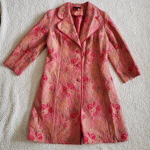 Floral Pink Jacquard Coat